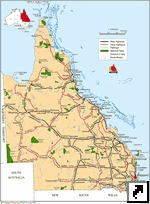 Карта штата Квинсленд (Queensland), Австралия (англ.)