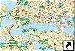 Туристическая карта центра Стокгольма, Швеция (швед.)