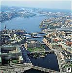 Вид на центр Стокгольма, Швеция.