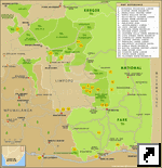 Карта отелей в окрестностях национального парка Крюгер, ЮАР (англ.)
