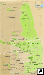 Карта национального парка Крюгер, ЮАР (англ.)