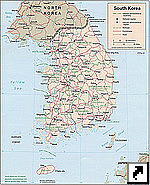 Карта Южной Кореи (англ.)