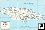 Карта провинций Ямайки. (англ.)