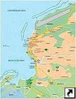 Карта курорта Монтего Бей (Montego Bay), Ямайка (англ.)