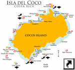 Карта мест для дайвинга острова Кокос, Коста-Рика (англ.)