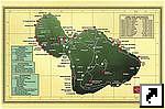 Гавайские острова. Карта острова Мауи (англ.) 