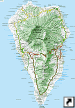 Канарские острова. Карта острова Пальма (исп.)