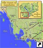 Карта побережья Камбоджи (англ.)