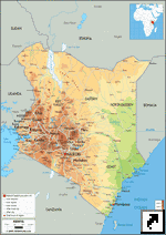 Карта Кении (англ.)