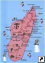 Туристическая карта Мадагаскара (франц.)