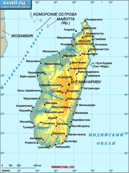 Карта Мадагаскара.
