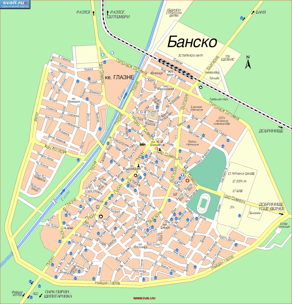 карты : Подробная карта Банско, Болгария. (бол.) | Болгария ...