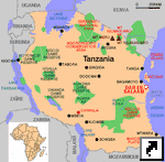 Карта национальных парков Танзании (англ.)