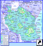 Карта Танзании с указанием заповедников и национальных парков (англ.)