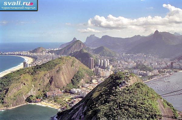 Вид с холма "Сахарная голова" (Sugar loaf), Рио-Де-Жанейро, Бразилия.