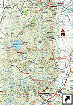 Туристическая карта центральной части Эфиопии (англ.)