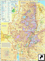 Большая туристическая карта Эфиопии с автодорогами (часть 1 : север, центр, юг. англ.)