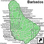 Карта достопримечательностей Барбадоса (англ.)