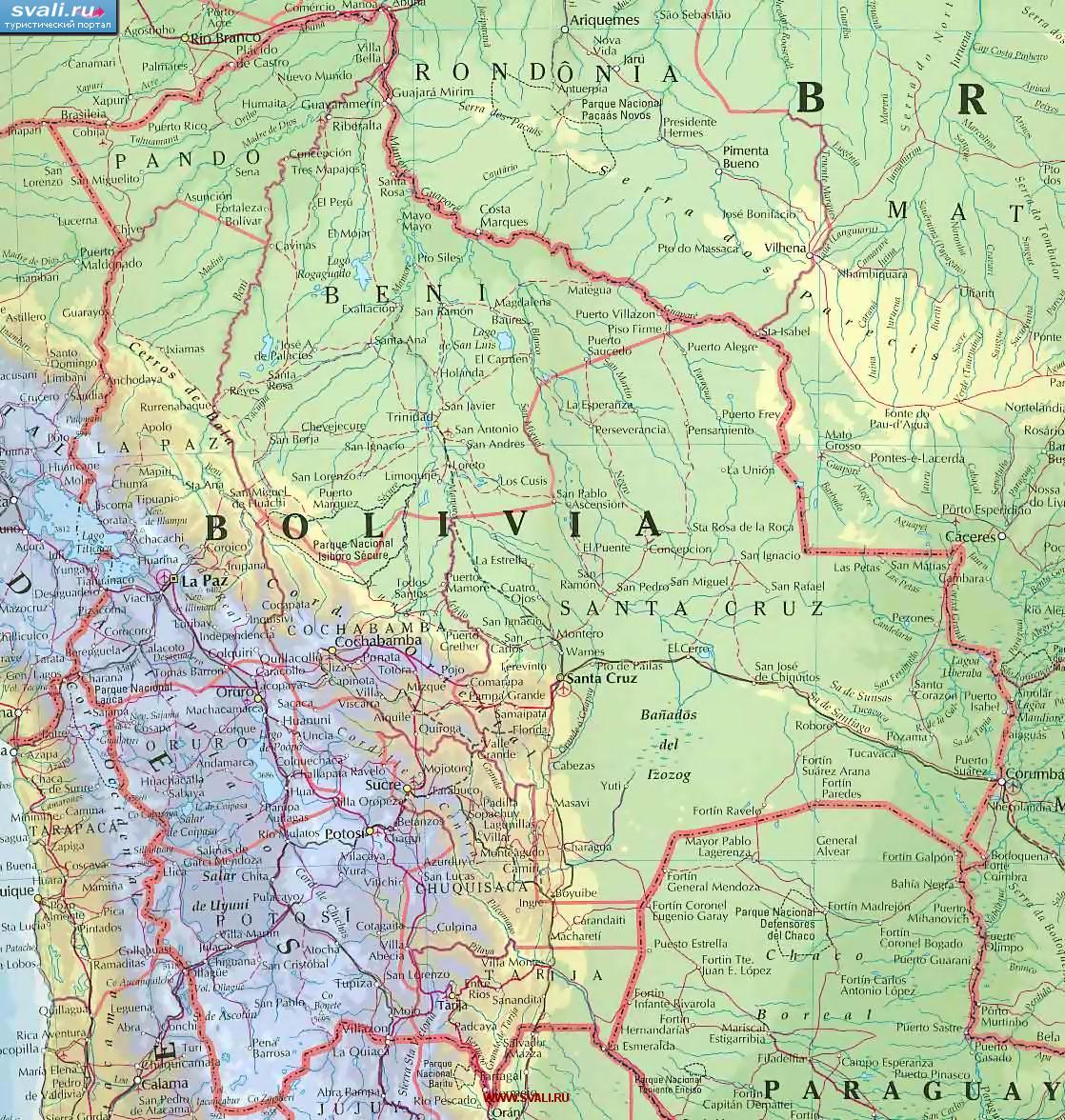Карта Боливии (исп.)