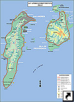 Карта островов Сан-Андрес и Провиденсия, Колумбия (исп.)