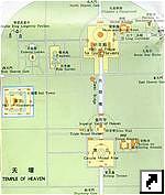 Карта Храма Неба (Temple of Heaven), Пекин, Китай (англ., кит.)