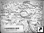 Схема участка Бадалин (Badaling) Великой Китайской стены, Китай (англ., кит.)