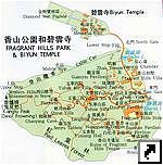 Карта парка "Ароматные холмы" (Fragrant Hills Park), Пекин, Китай (англ., кит.) 