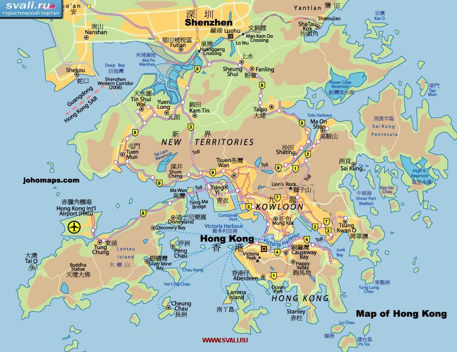 карты : Карта Гонконга, Китай (англ