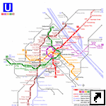 Карта метро Вены, столицы Австрии (нем.)