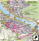 Подробная карта центра Зальцбурга, Австрия (нем.)