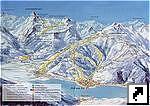 Карта горнолыжного курорта Цель ам Зее (Zell am See) и Капрун (Kaprun), Австрия.