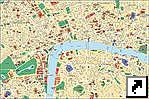 Туристическая карта центра Лондона, Великобритания (англ.)