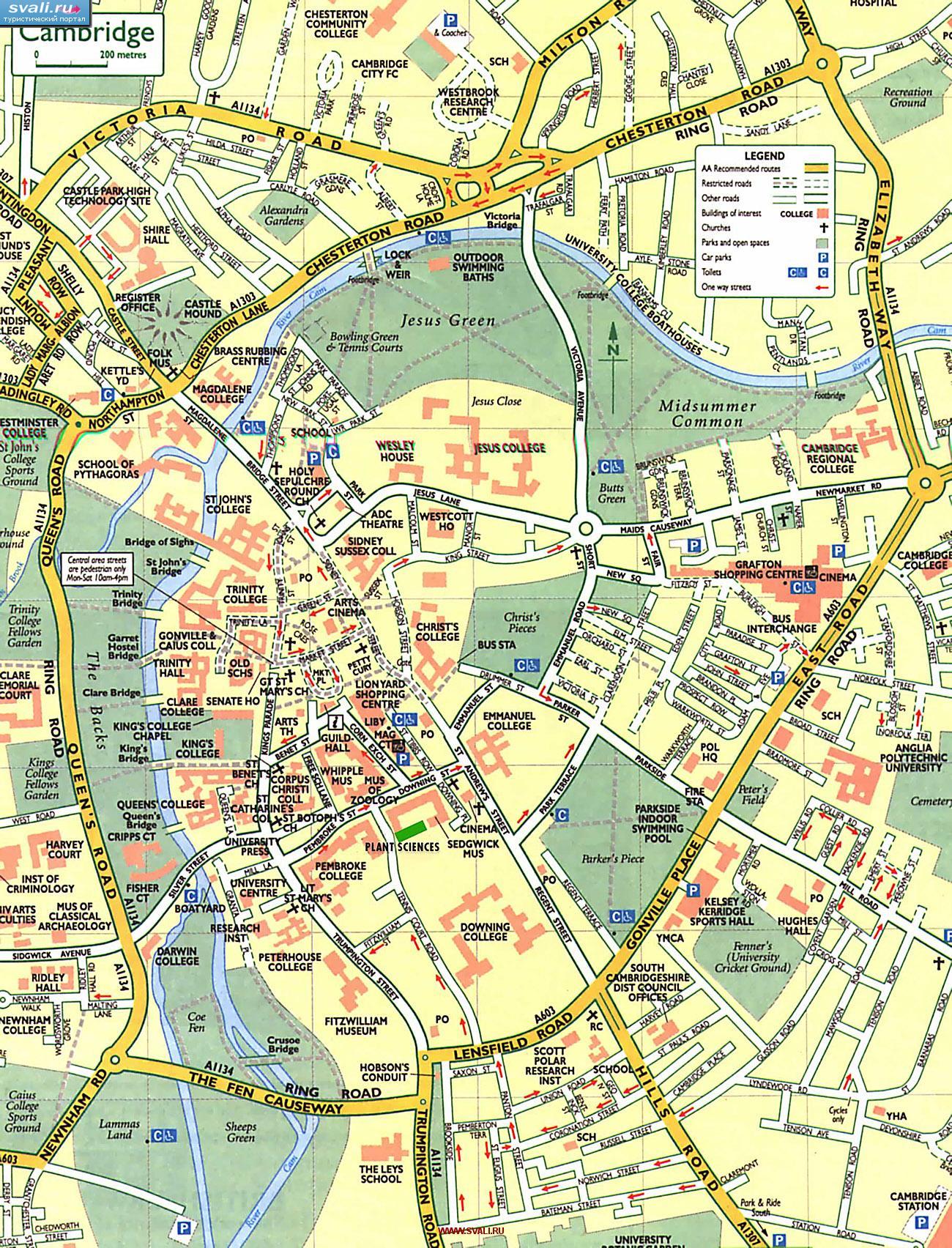 Карта Кембриджа, Великобритания (англ.)