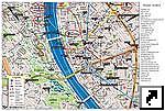 Туристическая карта центра Будапешта, столицы Венгрии (англ.)