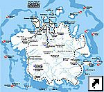 Туристическая карта острова Понпеи (Pohnpei) с местами для дайвинга, Федеративные Штаты Микронезии (англ.)