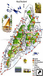 Туристическая карта острова Яп (Yap), Федеративные Штаты Микронезии (англ.)