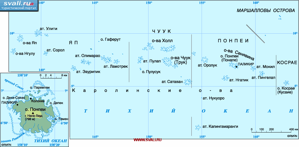 Карта Федеративных Штатов Микронезии