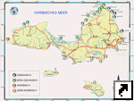 Карта автодорог острова Маргарита с указанием пляжей. Венесуэла. (немец.) 