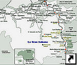 Карта Гран Сабана, (La Gran Sabana, национальный парк Канайма), Венесуэла (исп.)