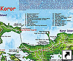 Туристическая карта города Корор, остров Корор, Палау (англ.)