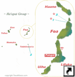 Схема островов группы Хаапай, Тонга (англ.)