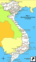 Карта национальных парков Вьетнама (англ.)