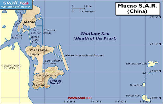 Карта Макао, Китай (англ.)