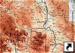 Подробная физическая карта Черногории, восток, национальный парк Биоградска Гора, Колашин, Биело поле, Беране (серб.) 