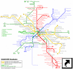 Схема метро Ганновера, Германия (немец.)
