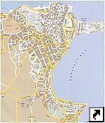 Карта города Корфу, остров Корфу (Керкира), Греция (англ.)