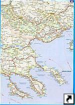 Подробная карта полуострова Халкидики, область Македония (Makedonia) с автодорогами, Греция (англ.) 