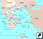 Карта Греции (англ.)