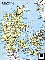 Карта автодорог Дании (датск.)