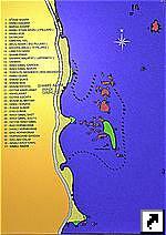 Карта мест для дайвинга в окрестностях Сафаги.